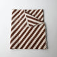 Vintage Japanese white and brown diagonal stripe cotton.