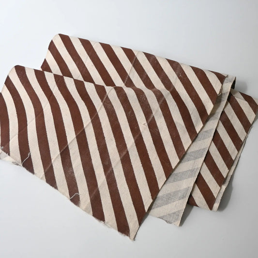 Vintage Japanese white and brown diagonal stripe cotton.
