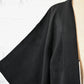 Vintage Japanese women's silk haori with black-on-black jacquard chrysanthemum pattern.