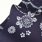 Detailed view of vintage women's traditional Japanese yukata cotton fabric with floral design.
