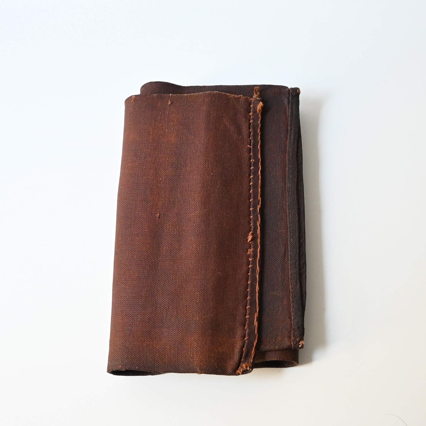 Vintage kakishibu, fermented persimmon juice, dyed cotton sake bag sakabukuro.
