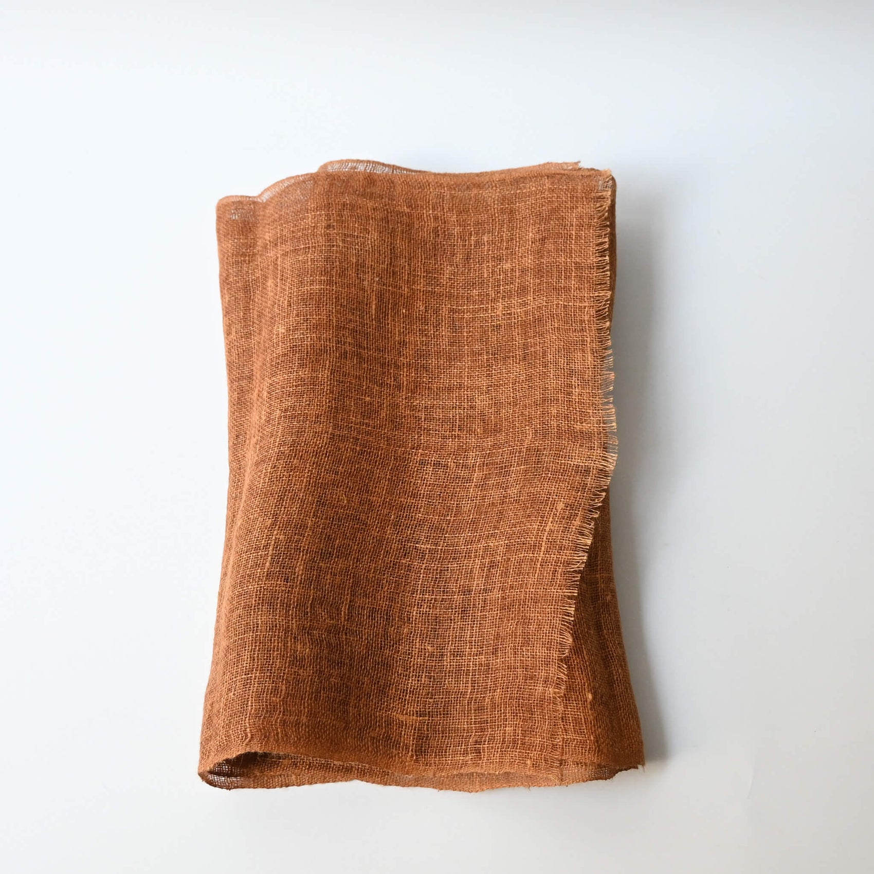 Vintage mosquito net Kaya hemp panel dyed with fermented persimmon tannin Kakishibu.