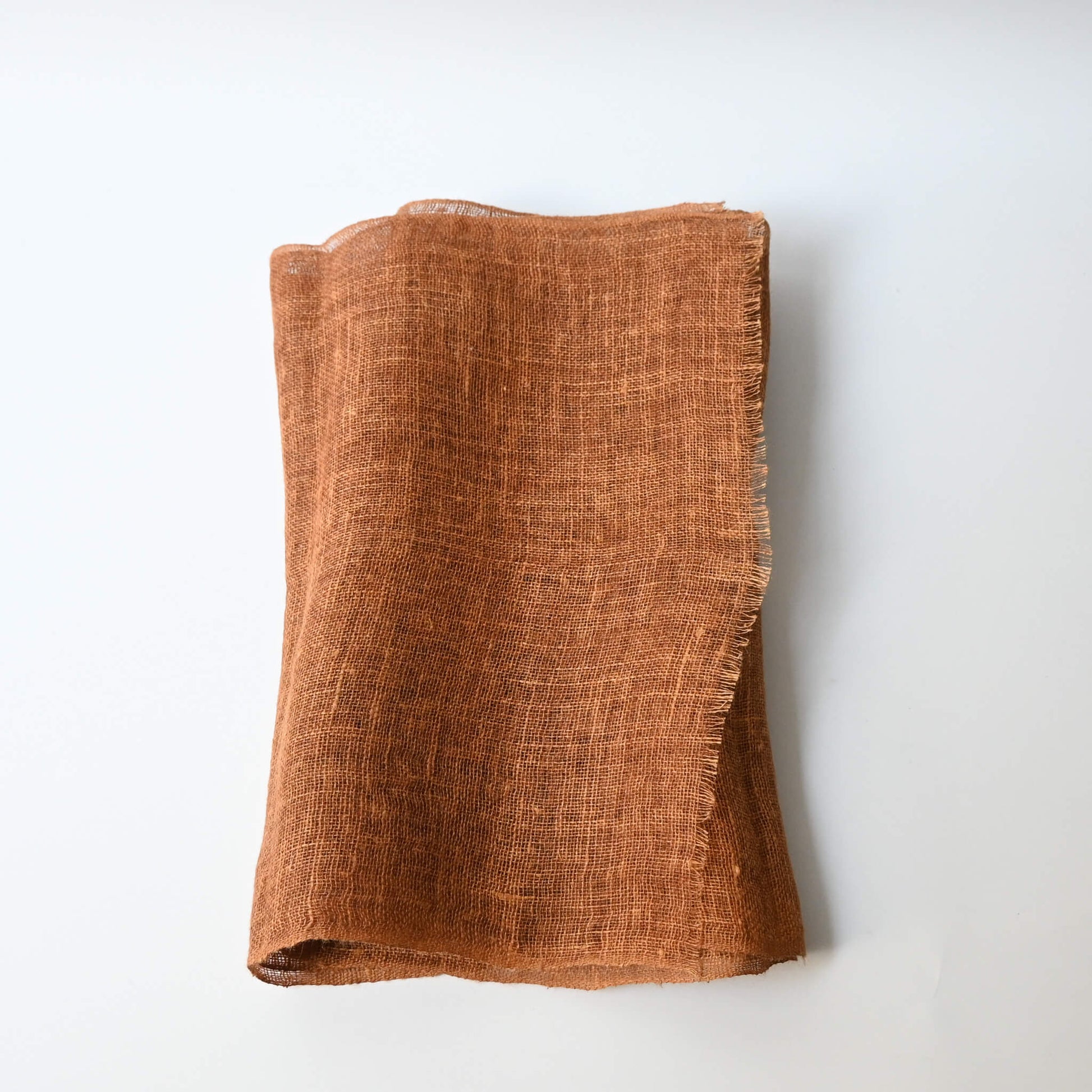 Vintage mosquito net Kaya hemp panel dyed with fermented persimmon tannin Kakishibu.