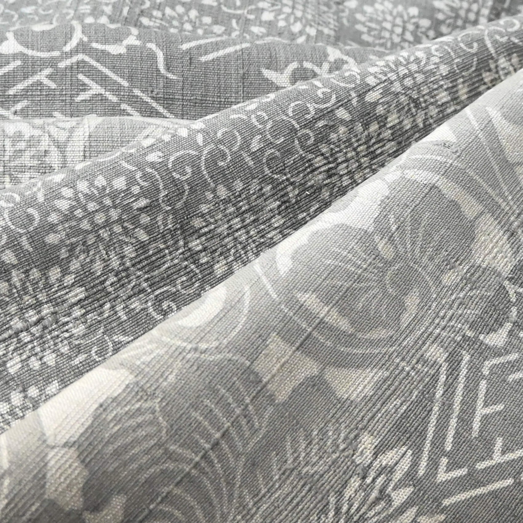 Vintage Katazome Dyed Tsumugi Silk Kimono Fabric Piece