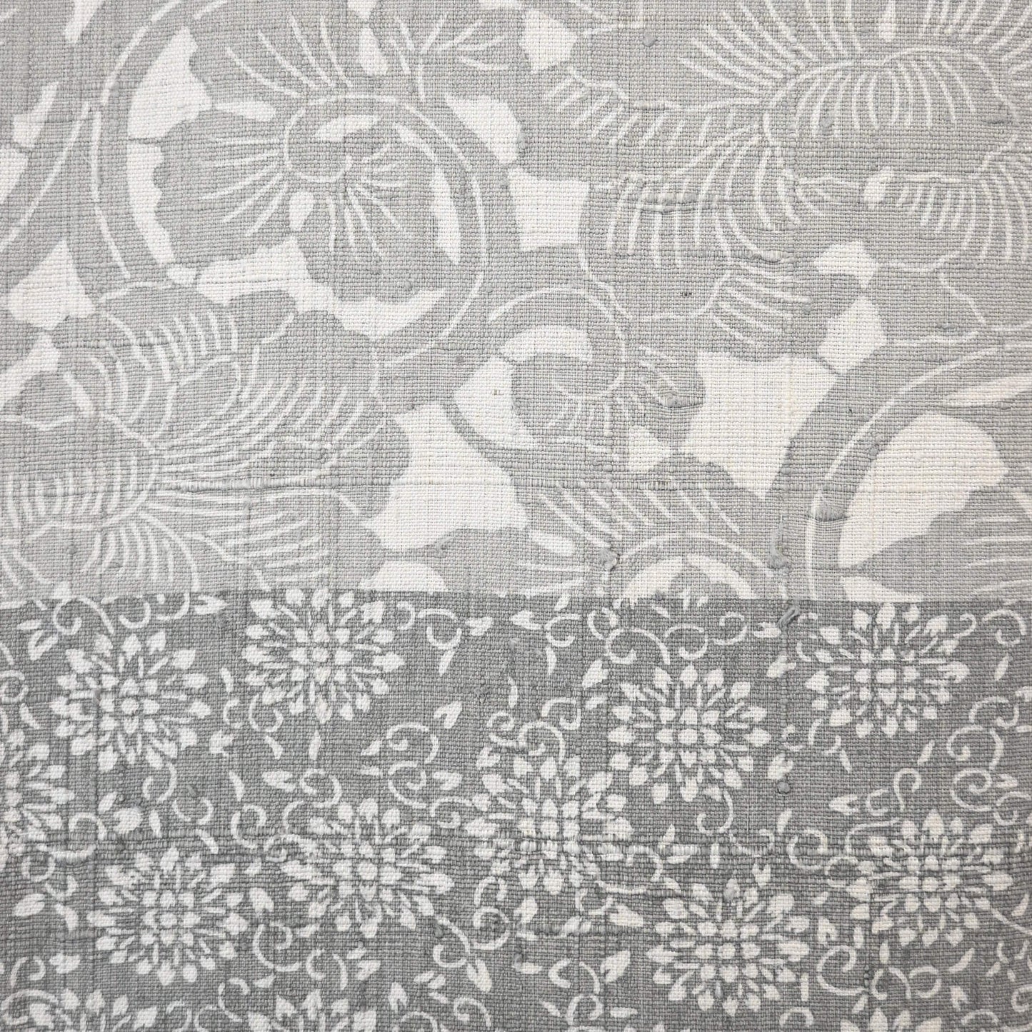 Vintage Katazome Dyed Tsumugi Silk Kimono Fabric Piece