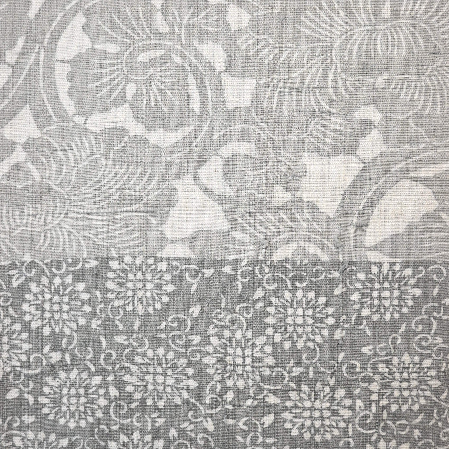 Vintage Katazome Dyed Tsumugi Silk Kimono Fabric Piece