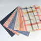 Set of six vintage kimono silk pieces in orange tone, perfect for any crafts.