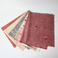 Set of six vintage kimono fabric pieces in soft red tone, perfect for patchwork and craft project.