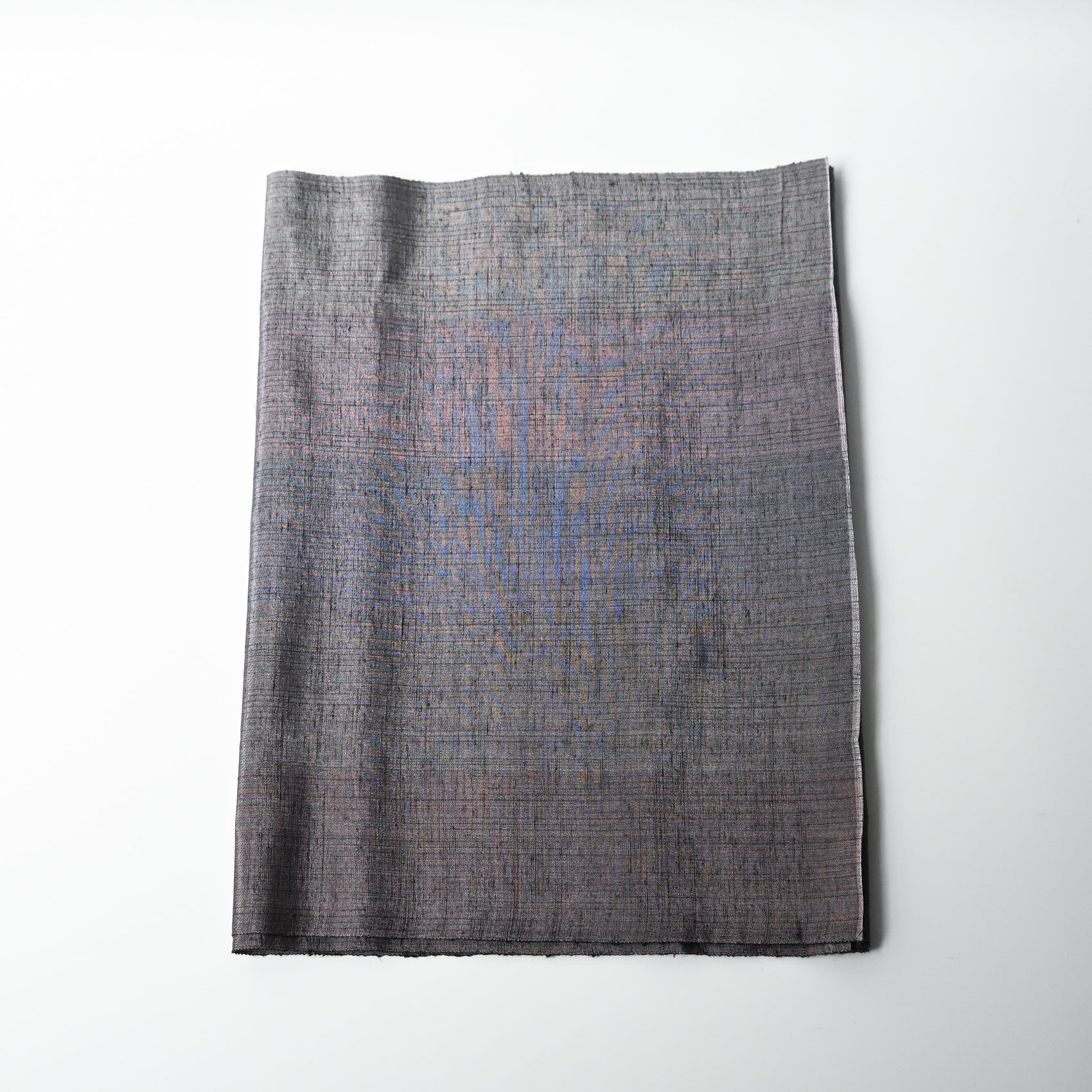 Vintage lilac grey tsumugi silk kimono fabric.