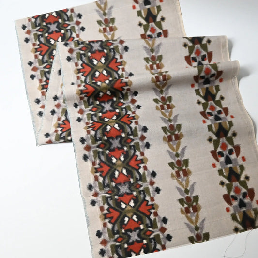 Full view of vintage Japanese Meisen kimono silk fabric with Art Deco design from the mid-20th century.