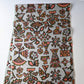 Vintage Japanese Meisen silk kimono fabric piece from the mid 20th C, with stylised botanical design.