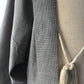 Close-up view of vintage Japanese men's silk haori with rare hand-painted Shunga on the lining.