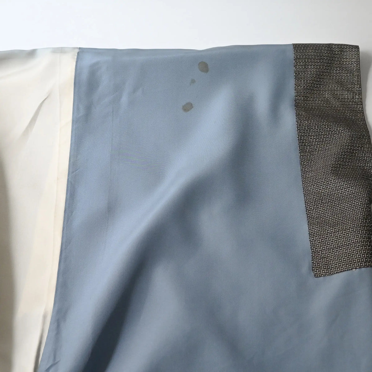 Stained part of vintage Japanese men's silk haori with rare hand-painted Shunga on the lining.