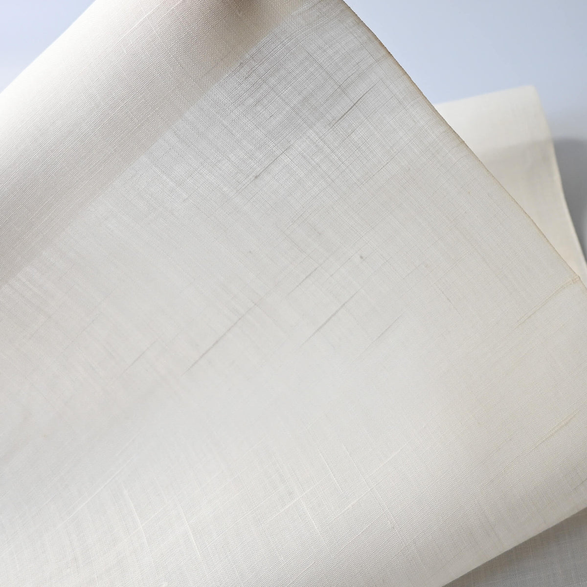 Close-up view of vintage Japanese undyed natural hemp kimono fabric, approx. 5m.