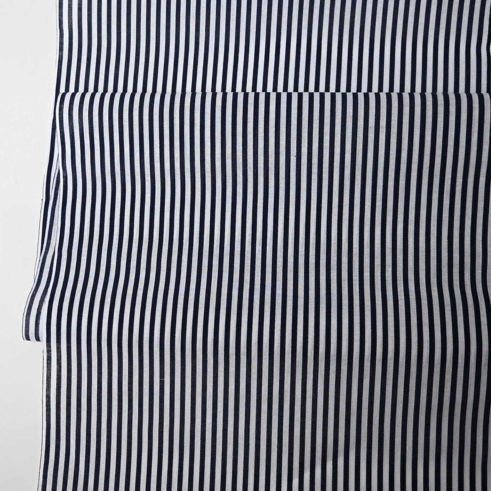 Vintage navy and white stripe yukata cotton fabric sold by the metre.