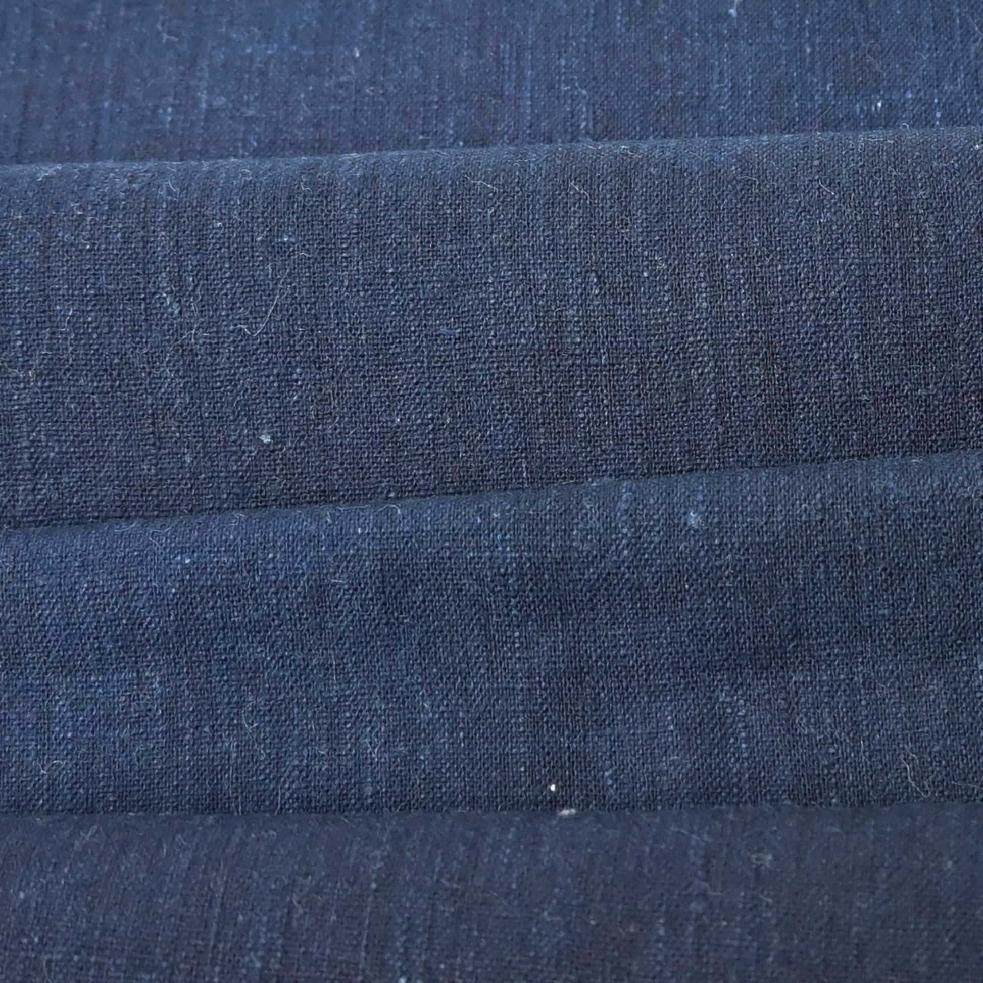 Close-up view of vintage Japanese indigo cotton futon cover panel.