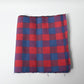 Vintage Red and Blue Check Tsumugi Silk Kimono Fabric Piece