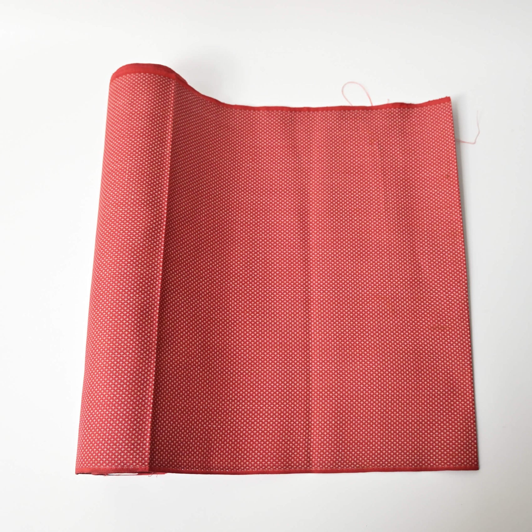 Vintage Red Kasuri Silk Kimono Fabric Sold By The Metre