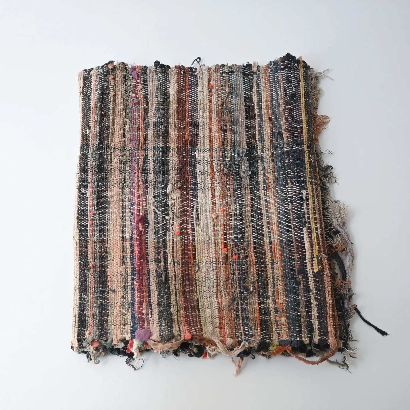 Vintage Sakaori kotatsu cover panel,  made from shredded strips of recycled kimono, collectable piece.