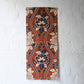 Vintage Japanese Sarasa cotton piece with peony pattern in warm rust orange and navy, inspired by imported chintz designs.