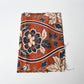 Vintage Japanese Sarasa cotton piece with peony pattern in warm rust orange and navy, inspired by imported chintz designs.