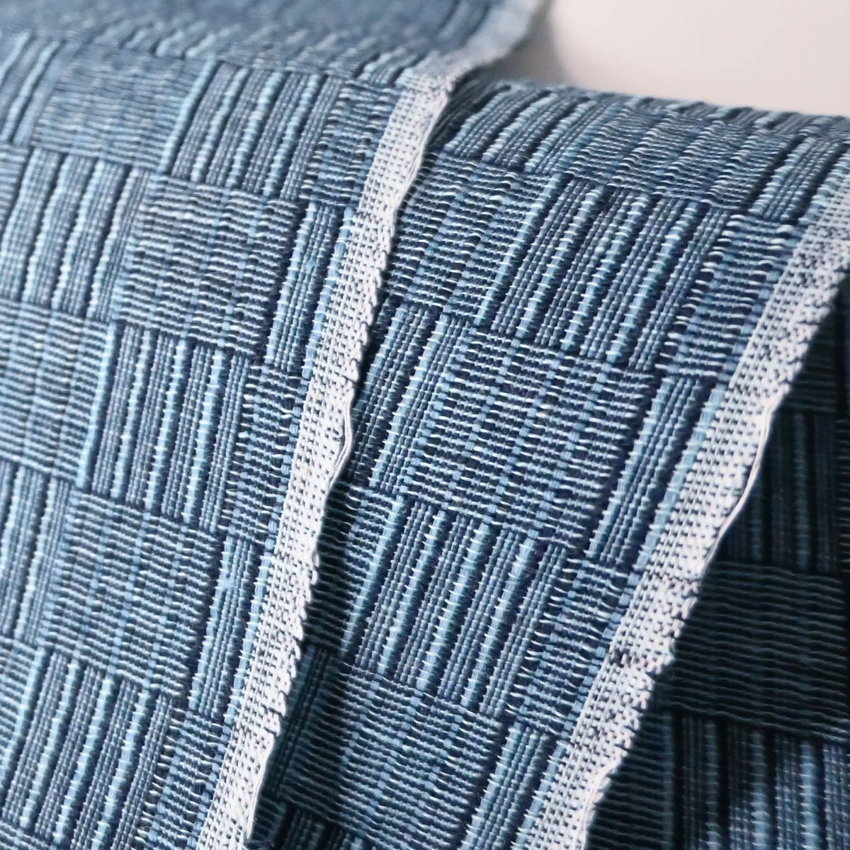 Vintage Japanese yukata cotton fabric, Shijira-ori from Awa with distinctive texture. 