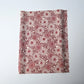 Vintage Japanese silk crepe kimono fabric with chrysanthemum arabesque motif in burgundy red.