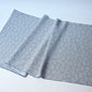 Vintage silk crepe kimono fabric in pale grey-blue with all over chrysanthemum pattern.