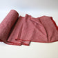 Full view of vintage silk kanoko shibori kimono fabric in rich burgundy red.