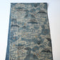 Full view of vintage silk kimono fabric piece with katazome dyed tea ceremony utensil motif.