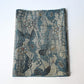 Vintage silk kimono fabric piece with katazome dyed tea ceremony utensil motif.