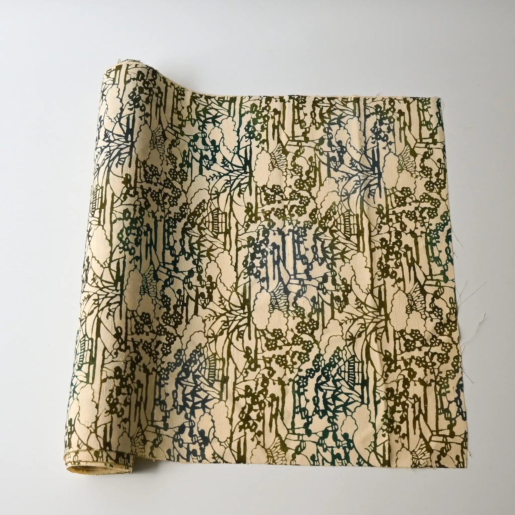 Vintage Katazome Dyed Silk Kimono Fabric Sold By The Metre