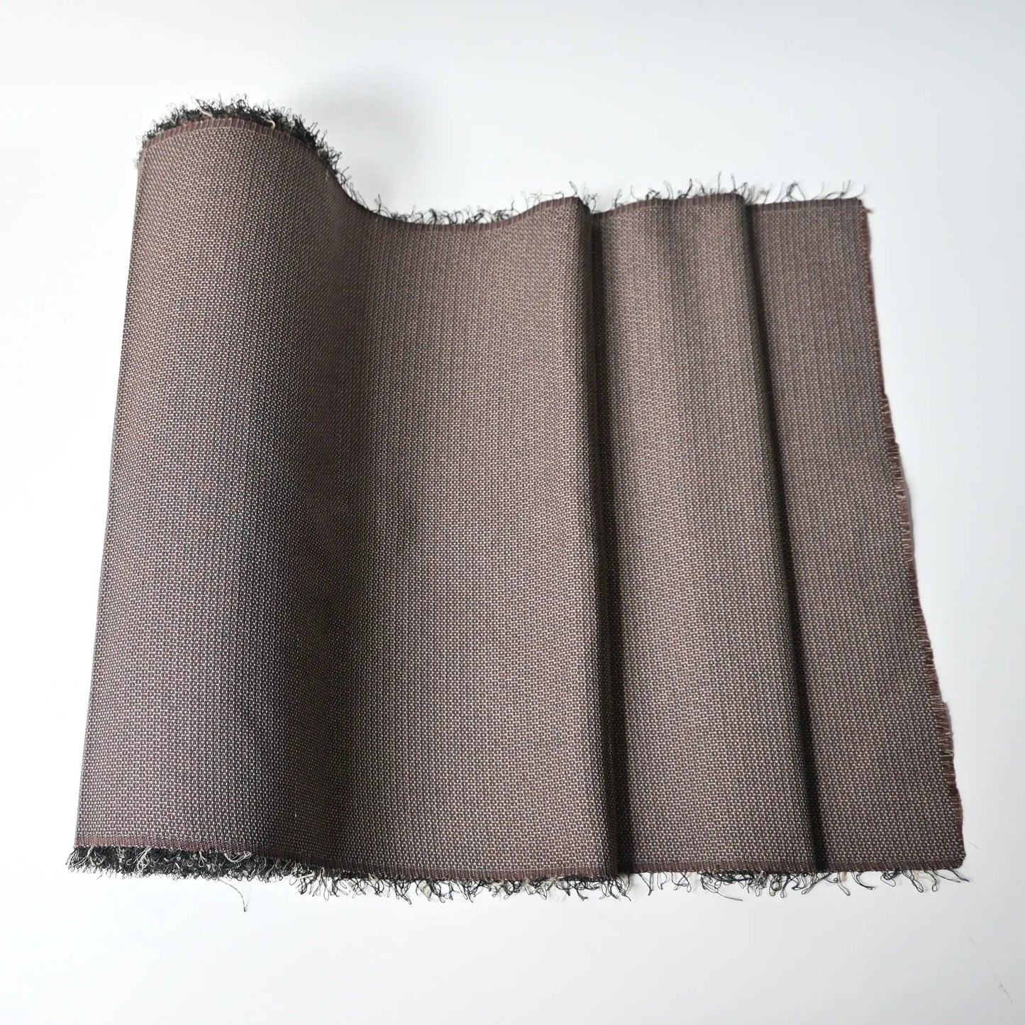 Vintage silk men's kimono fabric in soft mocha brown with tiny tortoise-shell woven pattern.