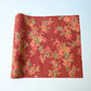 Vintage Japanese silk wool red floral kimono fabric.