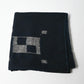 Vintage Japanese three-panel indigo kasuri cotton furoshiki with simple and understated design.