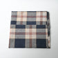 Vintage three-panel indigo plaid check cotton piece from the mid-20th century.