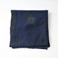 Vintage Japanese three-panel plain indigo cotton futon cover with patches from the mid-20th century.