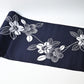 Vintage traditional Japanese cotton yukata fabric with camellia pattern.