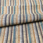 Detailed view of vintage tsumugi cotton bolt, stripe in natural tone, for women's casual kimono.