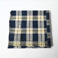 Vintage Japanese two-panel indigo check cotton futon cover with a little patch.