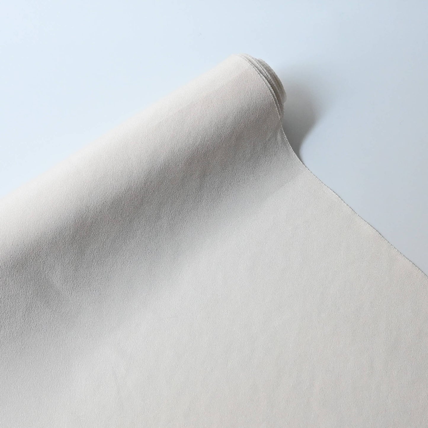 Vintage Japanese undyed plain silk kimono fabric in cream, ivory tone.