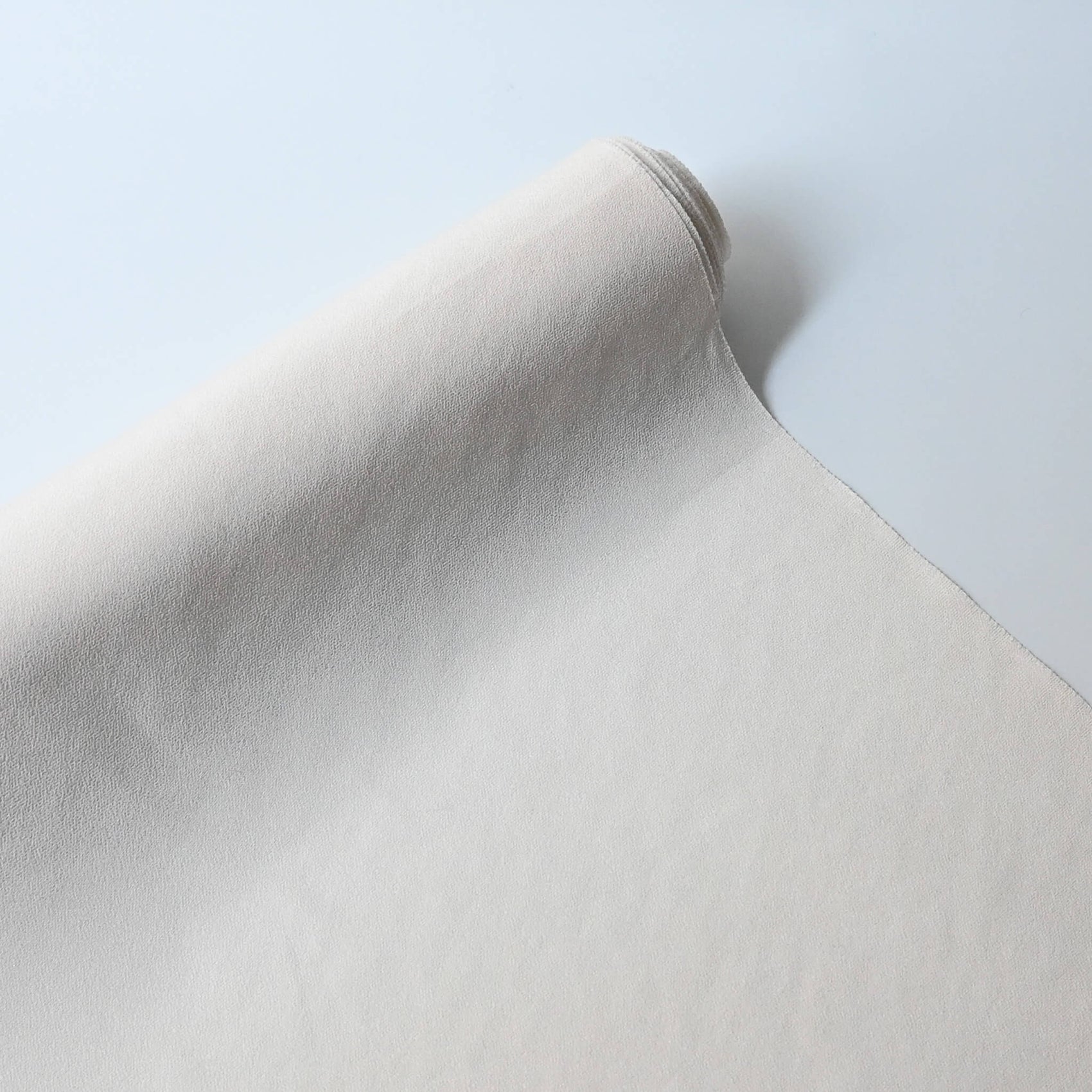 Vintage Japanese undyed plain silk kimono fabric in cream, ivory tone.