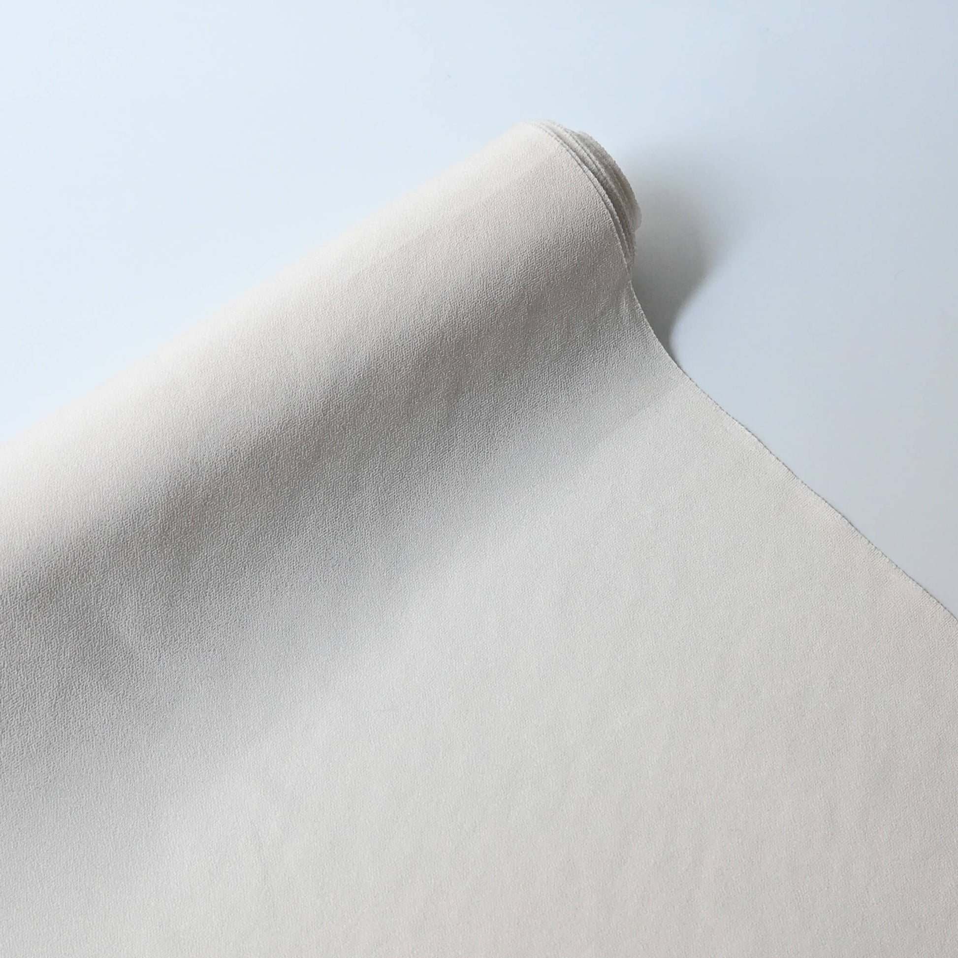 Vintage Japanese undyed plain silk kimono fabric in cream, ivory tone.
