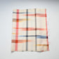 Vintage Japanese white tsumugi silk with multi-coloured check kimono fabric.