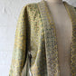 Vintage Japanese women's olive green silk crepe haori.