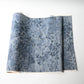 Vintage women's tsumugi silk kimono fabric in soft steel blue.