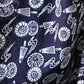 Vintage Japanese women's authentic yukata, Chusen dyed cotton with Japanese umbrella Wagasa motif.