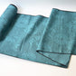Vintage wool and silk blend kimono fabric in turquoise blue with asanoha motif, sold by the metre.